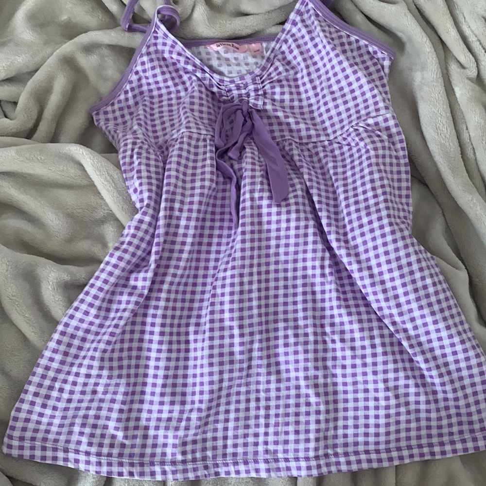 Y2K Purple Le Vie En Rose babydoll shirt